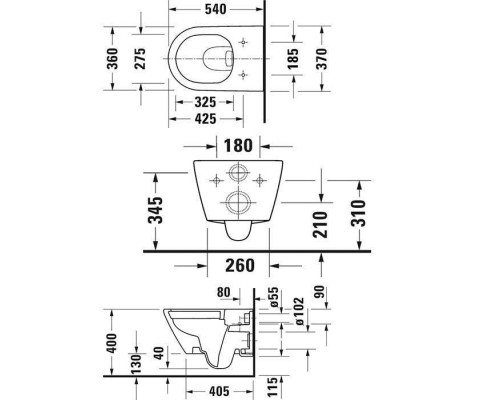 Duravit D-Neo Унитаз подвесной 37x54 см, безободковый, в комплекте с сиденьем 0021690000, цвет: белый. 45770900A1 (2577090000+0021690000) Duravit D-Neo Унитаз подвесной 37x54 см, безободковый, в комплекте с сиденьем 0021690000, цвет: белый. 45770900A1 (2577090000+0021690000)