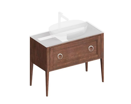 Kerama Marazzi Plaza Classic Тумба напольная 100см, 1+1 ящик, цвет: орех матовый. PL.CN.100.1+1\NUT.M