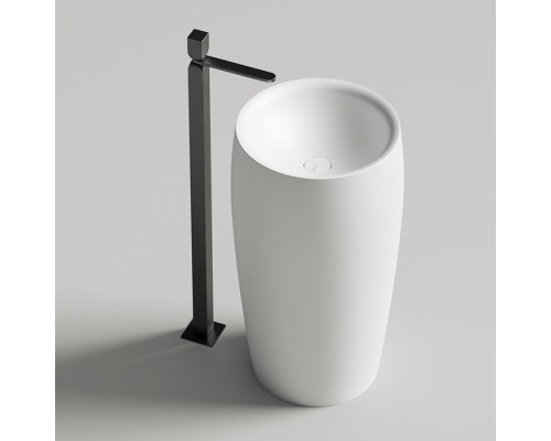 Salini Alda Раковина отдельностоящая  47х47х90см., без отв., донный клапан UpDown, S-sense,сифон, цвет: белый. 130311G