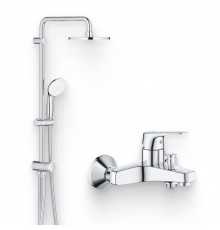 Душевой комплект Смеситель Grohe BauFlow 23601000 + Стойка New Tempesta 27389002