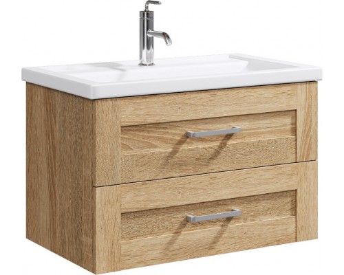 AQ FOS01082DS Фостер Тумба под умывальник подвесная, 2 ящика, дуб сонома, 810х550х460 мм FOS01082DS