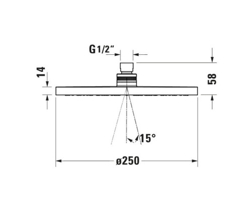 Duravit Shower Верхний душ Oslash;25см., 1 режим, настенный/потолочный, цвет: хром. UV0660018010