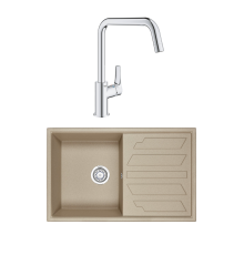 Комплект Мойка Granula 8002, песок + Смеситель Grohe Eurosmart 30567000