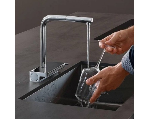 Hansgrohe Aquno Select M81 Смеситель для кухни, 1 отв., с вытяжным душем 2jet, цвет: хром. 73836000