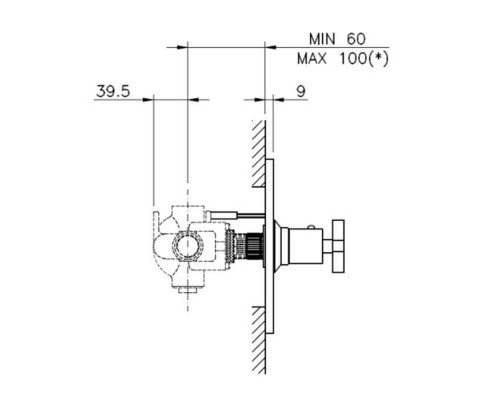 Nicolazzi Termostatico Смеситель для душа, встраиваемый, термостатический, на 1 источник, ручки Dames Anglaises, цвет: бронза. 4914BZ18