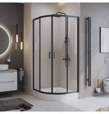 Душевой уголок BelBagno Uno -195 R 2 100 C Nero профиль черный, стекло прозрачное