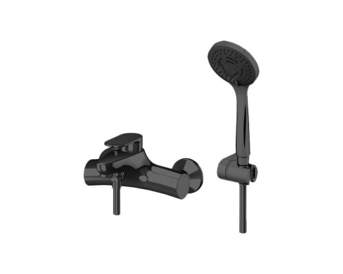 Gattoni H2Omix7000 Смеситель для ванны настенный однорычажный, с ручной лейкой и держателем, цвет: черный матовый. 7000070NO Gattoni H2Omix7000 Смеситель для ванны настенный однорычажный, с ручной лейкой и держателем, цвет: черный матовый. 7000070NO