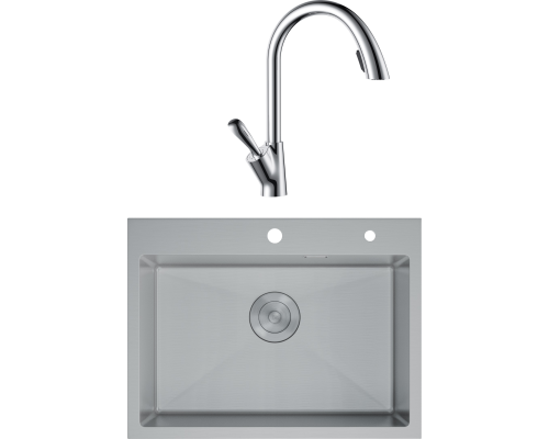 Комплект Мойка кухонная D K DKS605004 сатин + Смеситель Venice Baciano DA1032541