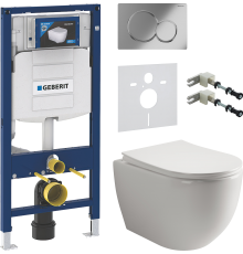Комплект Унитаз подвесной Ceramicanova Mia Rimless CN1805 + Инсталляция Geberit Duofix UP 320 111.300.00.5 + Кнопка Sigma 01 115.770.21.5 хром + Шумоизоляция 156.050.00.1 + Крепления 111.815.00.1 к стене