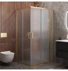 Душевой уголок Cezares Molveno AH 21 90+20 P BORO, 110х90 см, профиль брашированное золото, стекло рифленое