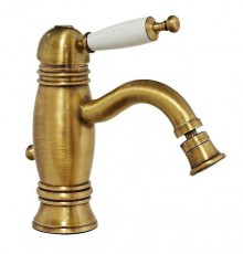 OXFORD См-ль для биде монокоманд. (ручка белая) бронза BN.OXF-6325BR BN.OXF-6325BR