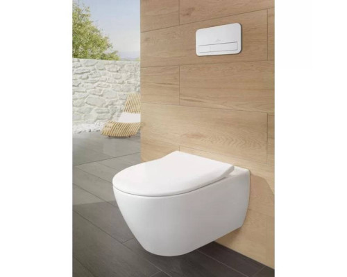 VilleroyBoch Subway 2.0, Унитаз подвесной 370*560*365, безободковый, в комплекте сиденье SlimSeat, микролифт, цвет альпийский белый. 5614R201