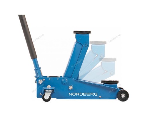 Домкрат подкатной с резиновой насадкой, быстрый подъем NORDBERG N3203 3 т
