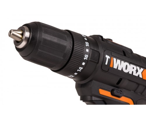 Дрель-шуруповерт ударная аккумуляторная WORX WX370, 50Нм, 20В, 2Ач x2, ЗУ 2А, кейс