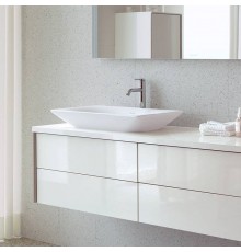 Duravit Viu Раковина 60х41.5х10 см, без отв., накладная, без перелива, выпуск с керамической крышкой, с покрытием WG, цвет: белый. 23586000001