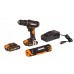 Дрель-шуруповерт ударная аккумуляторная WORX WX370, 50Нм, 20В, 2Ач x2, ЗУ 2А, кейс