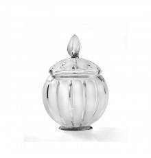 3SC Montblanc Баночка универсальная, D12хh18 см, с крышкой, настольная, цвет: прозрачный хрусталь/хром. MB49ACRSL