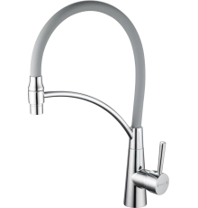 Смеситель для кухни Shevanik S743-9 с гибким изливом, хром, серый