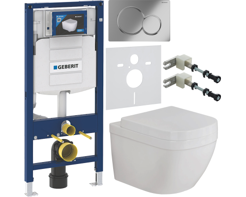 Комплект Унитаз подвесной Grohe Euro Ceramic 39328000 + Крышка 39330001 с микролифтом + Инсталляция Geberit Duofix UP 320 111.300.00.5 + Кнопка Sigma 01 115.770.21.5 хром + Крепления 111.815.00.1 к стене + Шумоизоляция 156.050.00.1