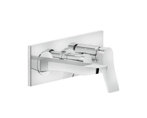 Gessi Rilievo Встраиваемый смеситель для ванной на 2 источника, с изливом 169мм и переключателем, внешняя часть, цвет: хром. 59139#031