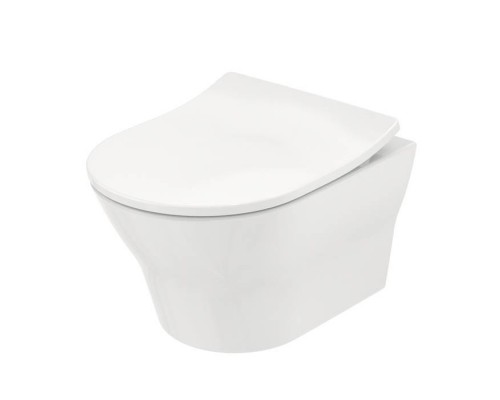 TOTO MH Унитаз подвесной 39.4x53x33.9см, безободковый, Tornado Flush, CeFiONtect, цвет: белый. CW162Y#XW
