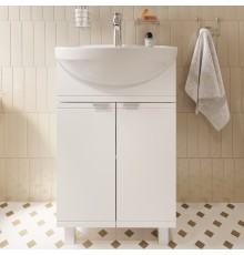 Тумба с раковиной DIWO Дмитров 60 напольная, белая