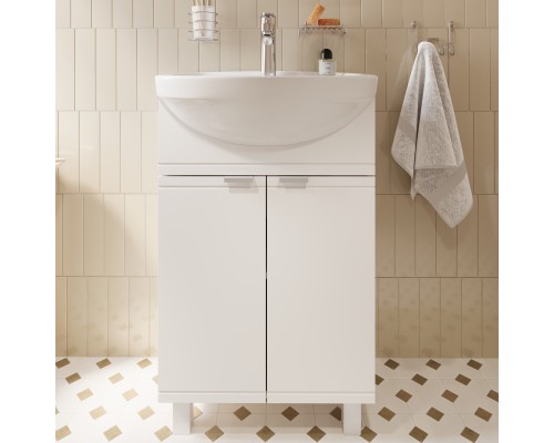 Тумба с раковиной DIWO Дмитров 60 напольная, белая