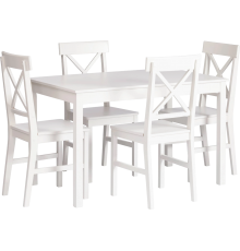 Обеденная группа TetChair Дельфийская Хадсон стол + 4 стула, white