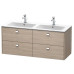 Duravit  Brioso Тумба подвесная 129x47.9х55.3см, с раковиной, с 4 выдвижными ящиками, цвет: сосна серебристая. 2336130000,  BR410601031