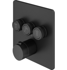 Термостатический смеситель встраиваемый Plumberia Selection PSBOX PSB2903NO С ВНУТРЕННЕЙ ЧАСТЬЮ, матовый черный