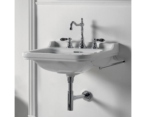 Kerasan Waldorf Раковина 80х55 см, 1 отв., керамическая, цвет: белый/хром. 4141K1bi/cr*1 Kerasan Waldorf Раковина 80х55 см, 1 отв., керамическая, цвет: белый/хром. 4141K1bi/cr*1