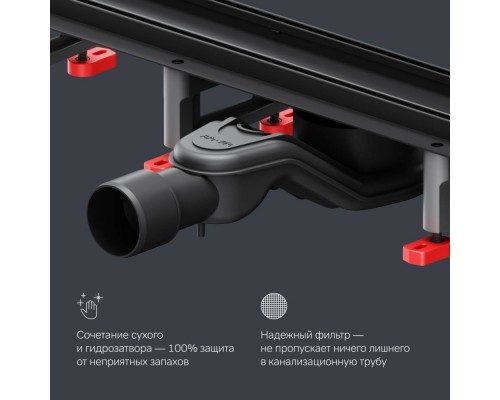 W01SC-U11-060-04BM Трап для душа линейный, универсальный затвор Tile, 60 см W01SC-U11-060-04BM Трап для душа линейный, универсальный затвор Tile, 60 см