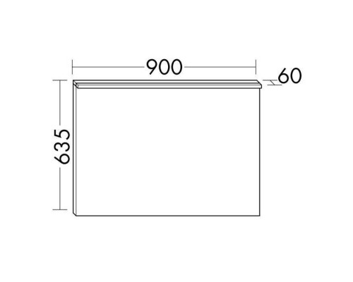 Burgbad Eqio Зеркало с подсветкой 4250K, 900х635 мм, корпус alu-optik. SIDL090