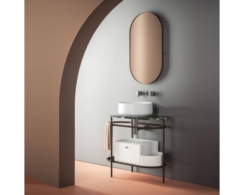 Artceram Flair 3.0 Металлическая консоль с раковиной, 85х46х75.5см., напольная, с выдвижным ящиком и мраморной столешницей, цвет: moka. COL001 05 00, ACA067 56, ACM037 05, TFA009 91, ACS017 56 Artceram Flair 3.0 Металлическая консоль с раковиной, 85х46х75.5см., напольная, с выдвижным ящиком и мраморной столешницей, цвет: moka. COL001 05 00, ACA067 56, ACM037 05, TFA009 91, ACS017 56