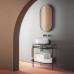Artceram Flair 3.0 Металлическая консоль с раковиной, 85х46х75.5см., напольная, с выдвижным ящиком и мраморной столешницей, цвет: moka. COL001 05 00, ACA067 56, ACM037 05, TFA009 91, ACS017 56
