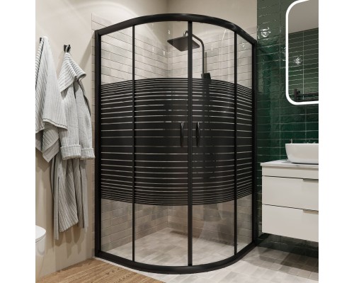 Душевой уголок DIWO Брянск 100х100, профиль черный матовый