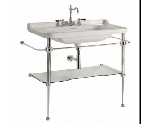 Kerasan Waldorf Консоль 100х42см, напольная, с раковиной на 1 отв., цвет: консоли: cromo (хром). 4142K1bi/cr*1,  9196K1cr