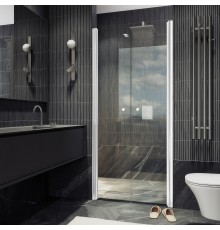 Душевая дверь в нишу Maybahglass MGD-424-1 99 см, профиль матовый белый, стекло прозрачное