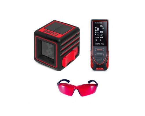 Уровень лазерный ADA Cube mini Professional Edition + Дальномер лазерный ADA Cosmo Mini 40 + Очки Уровень лазерный ADA Cube mini Professional Edition + Дальномер лазерный ADA Cosmo Mini 40 + Очки