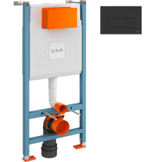 Система инсталляции для унитазов VitrA V-Fix Core 732-5800-01 с кнопкой смыва Root Square 740-2311 черной матовой