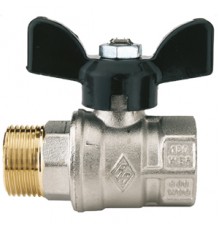 Шаровой кран Rubinetterie Bresciane полнопроходный UNI-SFER 1 ,вн/вн резьба, стальная рукоятка. 1521060000