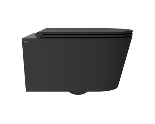 Alice Hide Round Унитаз 57х37см., подвесной, безободковый, без сиденья и крышки, цвет: чёрный матовый. 31170108,  FIX10