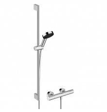 Hansgrohe Ecostat Душевой гарнитур с термостатическим смесителем, ручным душем и душевой штангой 90см, цвет: хром. 24271000