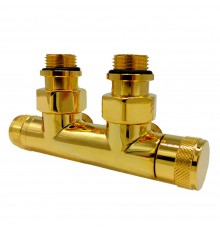 Узел угловой SR Rubinetterie Tondera 50 мм, запорный 1/2”x3/4” Е, цвет золото 0699-1500D0E0