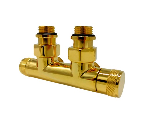 Узел угловой SR Rubinetterie Tondera 50 мм, запорный 1/2”x3/4” Е, цвет золото 0699-1500D0E0