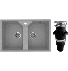 Комплект Мойка Practik PR-M 770-003 светло-серая + Измельчитель Bone Crusher BC 810-SL Slim Line