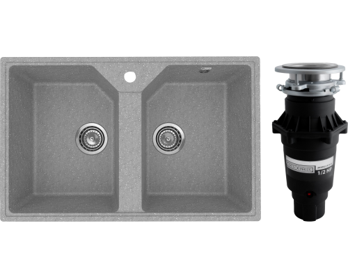 Комплект Мойка Practik PR-M 770-003 светло-серая + Измельчитель Bone Crusher BC 810-SL Slim Line