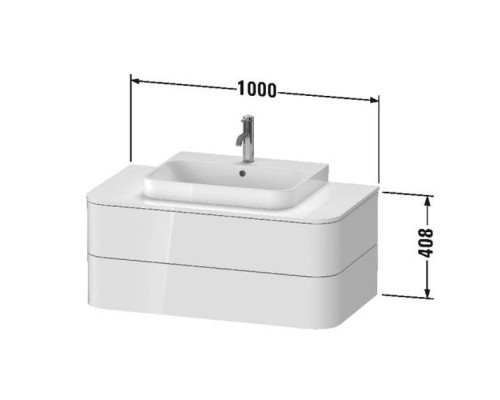 Duravit Happy D.2 Plus Тумба подвесная 100x55х40.8см с раковиной, 2 ящика, цвет: stone grey satin matt/Anthracite matt/белый. 2360606100, HP497109292, HP031E08080 Duravit Happy D.2 Plus Тумба подвесная 100x55х40.8см с раковиной, 2 ящика, цвет: stone grey satin matt/Anthracite matt/белый. 2360606100, HP497109292, HP031E08080