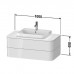 Duravit Happy D.2 Plus Тумба подвесная 100x55х40.8см с раковиной, 2 ящика, цвет: stone grey satin matt/Anthracite matt/белый. 2360606100, HP497109292, HP031E08080