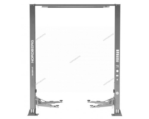 Подъемник двухстоечный 4 т, верхняя синхронизация, с электростопорами, H=4 м, 380 В, серый NORDBERG